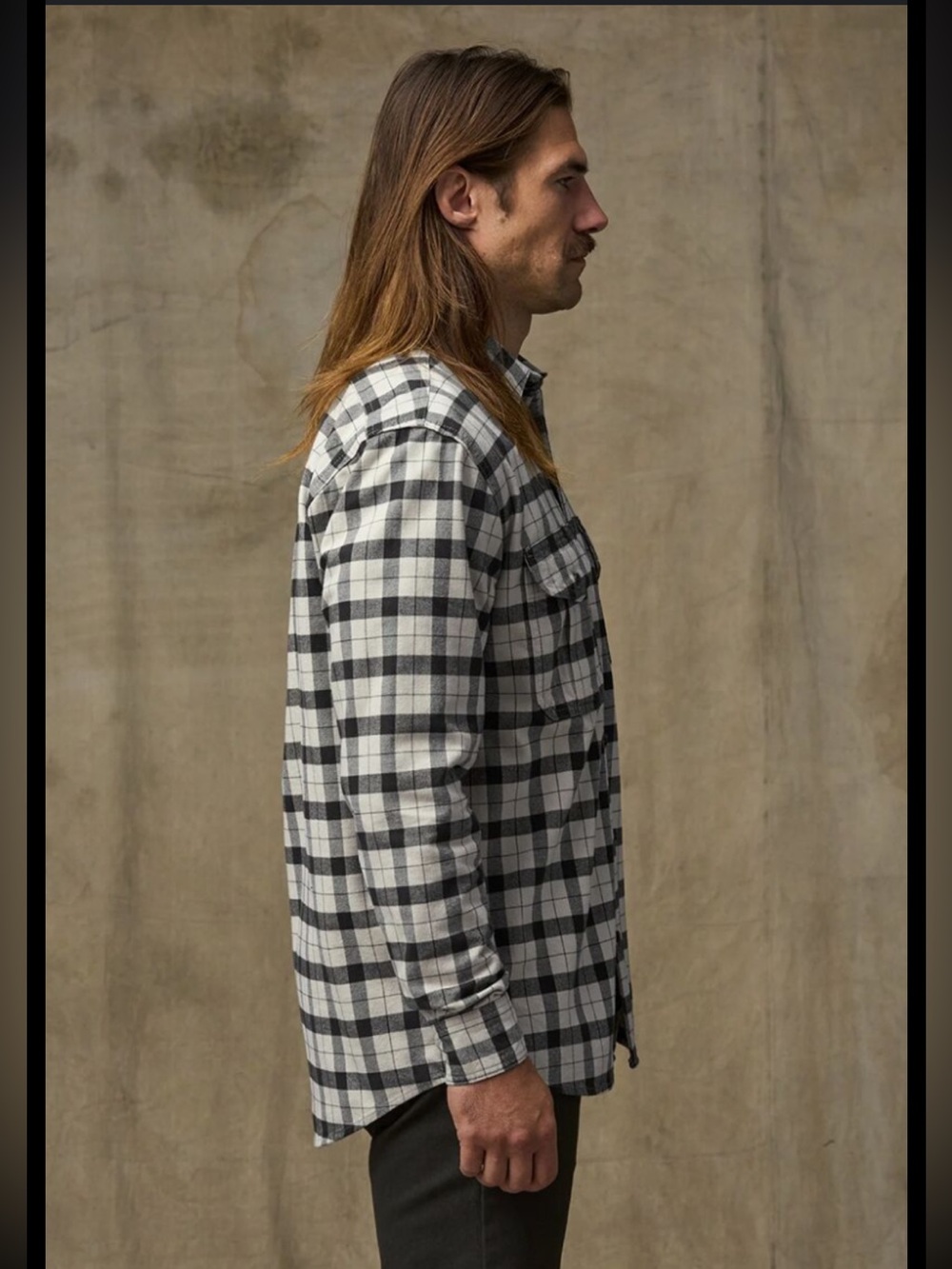 Filson Alaskan Guide Flannel Cotton Shirt XXL Cream Blue Button Down Workwear